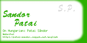 sandor patai business card